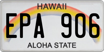 HI license plate EPA906