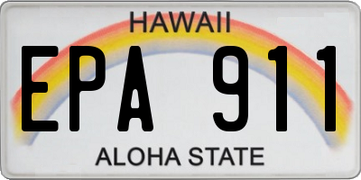 HI license plate EPA911