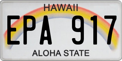 HI license plate EPA917