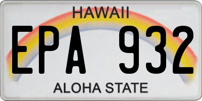 HI license plate EPA932