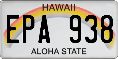HI license plate EPA938