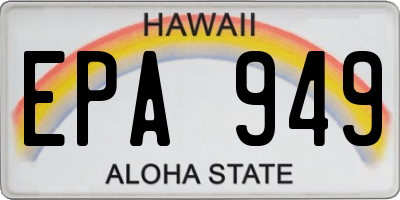 HI license plate EPA949