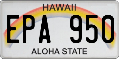 HI license plate EPA950