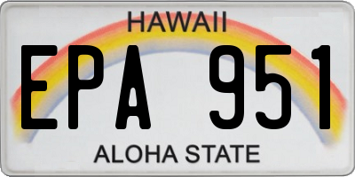 HI license plate EPA951