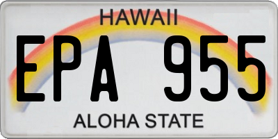 HI license plate EPA955