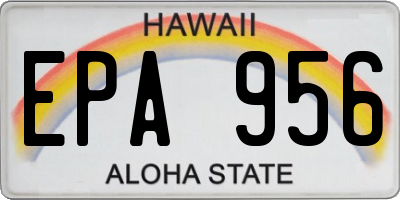 HI license plate EPA956