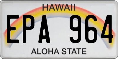 HI license plate EPA964