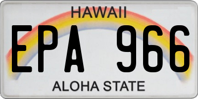 HI license plate EPA966