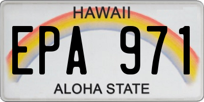 HI license plate EPA971