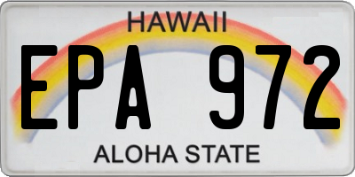 HI license plate EPA972