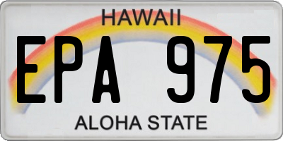 HI license plate EPA975