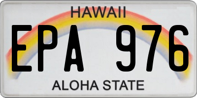 HI license plate EPA976
