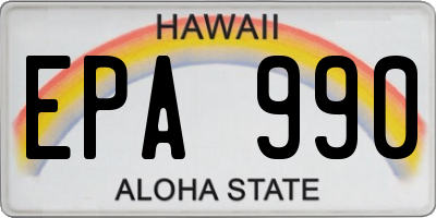 HI license plate EPA990