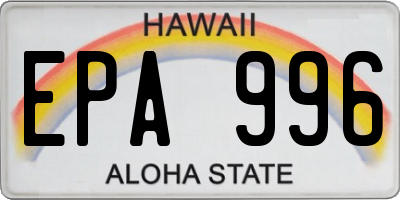 HI license plate EPA996
