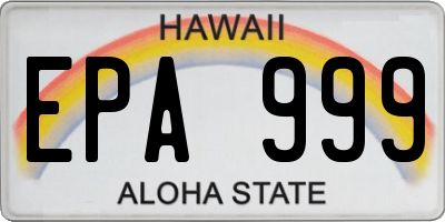 HI license plate EPA999