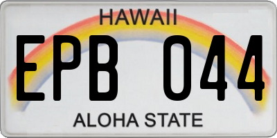 HI license plate EPB044