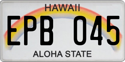 HI license plate EPB045