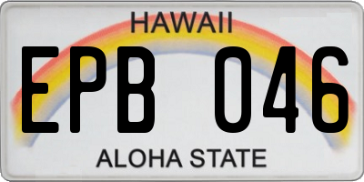 HI license plate EPB046