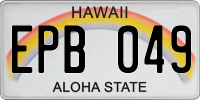 HI license plate EPB049