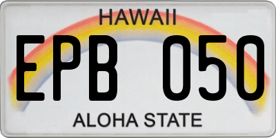 HI license plate EPB050