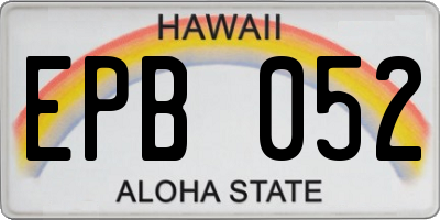HI license plate EPB052