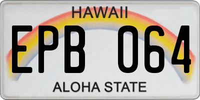 HI license plate EPB064