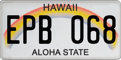 HI license plate EPB068