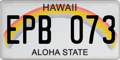 HI license plate EPB073