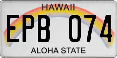 HI license plate EPB074