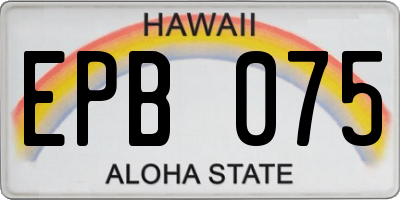 HI license plate EPB075