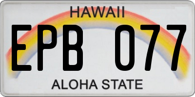 HI license plate EPB077