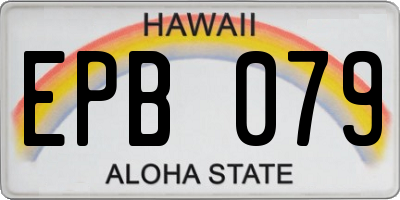 HI license plate EPB079