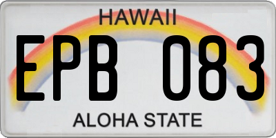 HI license plate EPB083