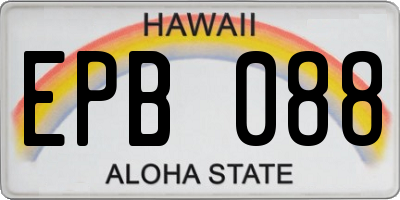 HI license plate EPB088