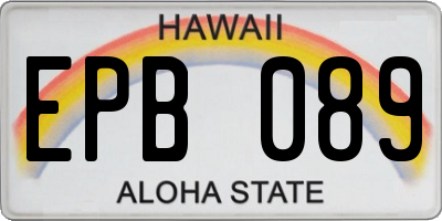 HI license plate EPB089