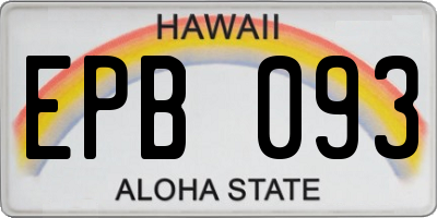 HI license plate EPB093