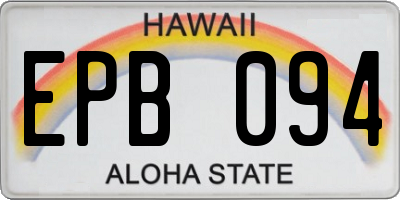 HI license plate EPB094