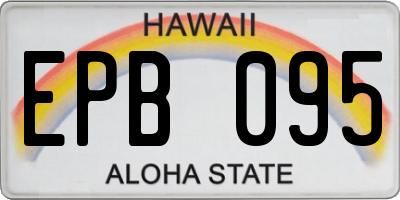 HI license plate EPB095
