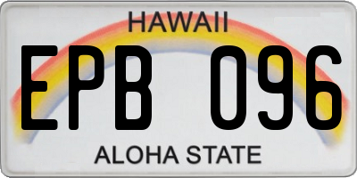 HI license plate EPB096