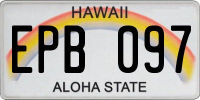 HI license plate EPB097