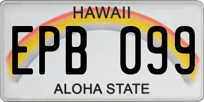 HI license plate EPB099