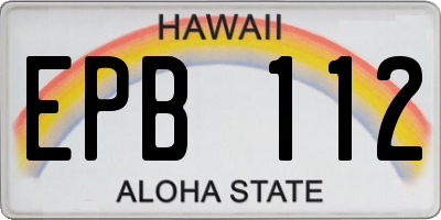 HI license plate EPB112