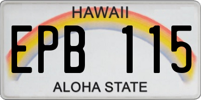 HI license plate EPB115