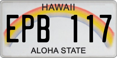 HI license plate EPB117