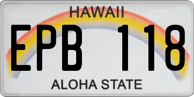 HI license plate EPB118