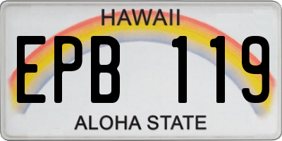 HI license plate EPB119