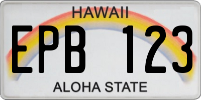 HI license plate EPB123