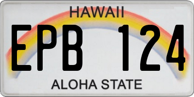 HI license plate EPB124