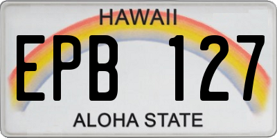 HI license plate EPB127
