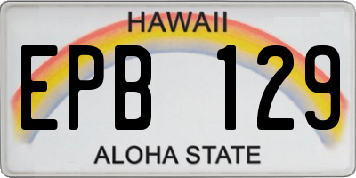 HI license plate EPB129